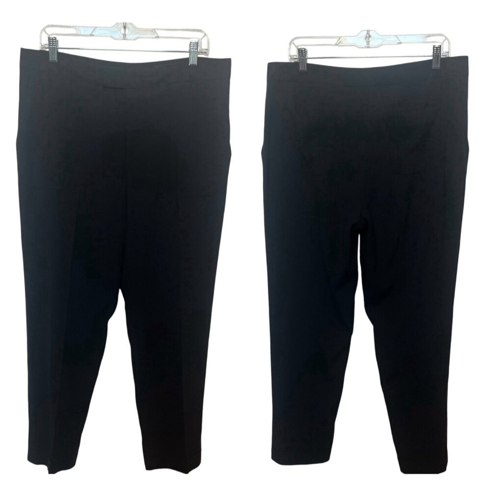 Rag & Bone Women Silk Dress Pants Cuffed Trousers Size 10 Black Stretch Pockets